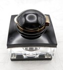 Vintage Montblanc Meistruck Precious Resin glass Gold Plate Inkwell