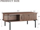 Mid Century Modern Coffee Table With Storage  39 4  Walnut Fluted Design
