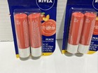 Nivea All-day Nourishing Moisture Peach Tinted Lip Care Lot Of Two Sealed