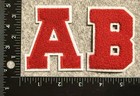 Red Alphabet Varsity Letters Patch Letterman Jacket Embroidered Iron-on Jersey