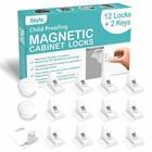 Magnetic Baby Safety Cabinet Locks - Easy Install Child Proof Latches  12 Pack 
