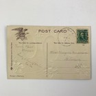 Easter Postcard Greetings Vintage Antique  3 Eggs And Daffodils  1c Stamp
