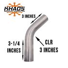 1 5  45 Degree Exhaust Mandrel Bend 304 Stainless Steel 16ga 2 Pack Usa Ss