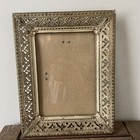 Vintage Ornate Gold Tone Metal Ornate Filigree Tabletop Picture Frame Victorian