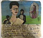 Vtg 1945 Hp Mexican Tin Retablo St  Fancis Makes Frida Kahlo Feel Better