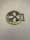 Brass Horse Medallion Antique English Cross Skeleton Key Parade Show Harness