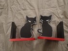Emily The Strange Kitty Bookends Set Wood Black Cat 2004 Goth