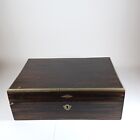 Antique Wooden Sewing Box  Jewelry Trinket Box  Bone Handles  1906 Souvenir Book