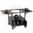 Outdoor Grill Table For Big Green Egg Bbq Metal Grill Cart 2 Folding Panels