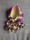 Truly Me 110 Wig B Blonde Hair Pink Blue Highlights American Girl Doll Custom