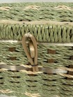 Vintage Sewing Basket 1960s Woven Wicker Coated Sisal Sewing Basket Japan