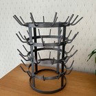 French Wine Bottle Drying Rack Wrought Iron Antique 1900s Vintage 0301257