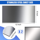 2pcs 304 Stainless Steel Sheet 12x6 Inch Thin Metal Craft Diy Plate