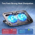 Laptop Cooling Pad 2 Quiet Fans Usb Cooler Stand Adjustable For 10-15 6 Inch