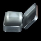 1pc Tin Small Empty Metal Tin Silver Flip Storage Box Case Organizer