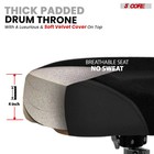 5 Core Drum Throne W Backrest 4  Padded Chair Adjustable Stool W 441lb Capacity