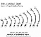 20g 18g 16g 14g 12g 10g Curved Barbell Eyebrow Ring Tongue Snake-eyes Piercing