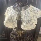 Antique  Victorian French Net Lace Collar   Floral Pattern