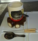 Goirmet S mores Maker Ceramic  Steel Grill  Fuel Holder  Flame Snuffer  2 Forks 