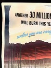 1949 Vintage Original Smokey Bear  another 30 Million Acres Will Burn  Poster A