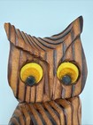 Wood Carved Owl On Branch Wall Hanging Felt Eyes On Branch Pre Owned 8    Tall