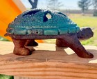 Antique Japanese Castiron Turtle Incense Burner Signed Iwachu Nambu Tekki Koro