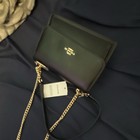Coach Black Small Crossbody Bag Gold Chain Strap Magnetic Closure Pockets Tag