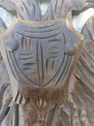 Antique Imperial Russian Double Eagle Carved Wood Wall Crest Cir 1900