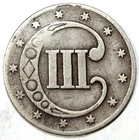 1853 3 Cent Silver Trime        Circulated        Great For Sets 429