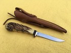 Case Xx  M5f Ssp  Fixed Blade Hunting Knife  1984  Stag Handle   Sheath    Usa