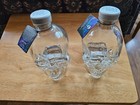 2-pc Crystal Head Vodka Skull Bottles    Emptied And Cleaned   