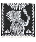 Del Mex Authentic Mexican Poncho Cobija Gaban Blanket -black   White One Size