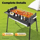 Barbecue Charcoal Grill Stainless Steel Folding Bbq Outdoor Camping Barbecue New