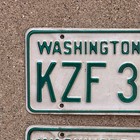 1968 Washington License Plate Pair Kzf 385 Ford Chevy 1969 1970 Dmv Clear Yom