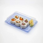 400sets St4-010 7 5  5 2  1 8  Blue black Take Out Pet Sushi Trays With Lids