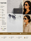 Tom Ford Tf1281 Aviator Sunglasses Silver Frame Gray Gradient Lens 63-10-135mm