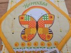Vtg Nos Retro Flower Power Patchwork Butterfly Kitchen Pot Holder Dish Towel Set