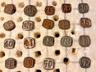 43 Vintage Square Date Nails Indented Dates  1921   1965  - Free Shipping
