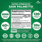 Zazzee Extra Strength Saw Palmetto 20 1 Extract  6000 Mg Strength  120 Capsules