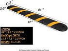 84   Rubber Speed Bump With 2 End Caps Cable Protector Ramp 2 Channel 25000 Lbs 