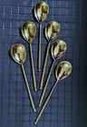 Russian Vintage Gold-plated Silver 875  Set Of 6 Coffee  Teaspoons  1950s 