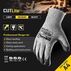 12 120 Pairs Cut Resistant Work Gloves Pu Coating  Ansi A2 A4 A6 A9