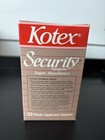 Vintage Kotex Security Tampons Super Absorbency 22 Plastic Applicators 1989 Usa