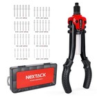 Heavy Duty Rivet Gun Kit With 350 Blind Rivets  5 Nosepieces  Shaft Catcher For