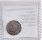 Very Rare 1821 1880  Nicaragua 10 Centavos 80  Silver Low Mintage