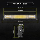 22 inch Led Work Light Bar Quad Tri Row Spot Flood Driving Offroad Truck 21  Us
