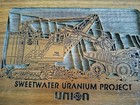 Vtg Marion Steam Shovel Sweetwater Uranium Project Lined Wooden Box 7  X 5 