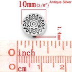 Sun Design 10mm Antiqued Silver Plated Spacer Beads B7995 - 10  20 Or 50pcs