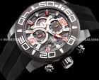Invicta Men Pro Diver Chronograph Red Black Dial Case Strap 50mm Wrist Watch