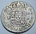 1759 Spanish Silver 2 Reales Genuine 1700 s Colonial Cross Pirate Treasure Coin
